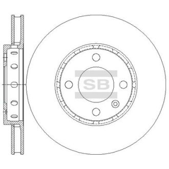 Тормозной диск передний вентилируемый Hi-Q (SANGSIN) SD5415