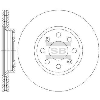 Тормозной диск передний вентилируемый Hi-Q (SANGSIN) SD5505