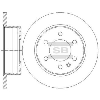 Тормозной диск задний невентилируемый Hi-Q (SANGSIN) SD5602