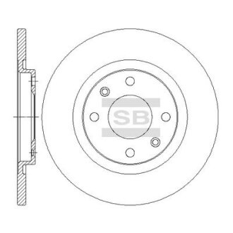 Тормозной диск передний невентилируемый Hi-Q (SANGSIN) SD6004