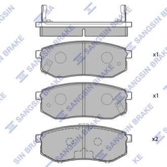 Тормозные колодки дисковые задние, комплект Hi-Q (SANGSIN) SP1054-R