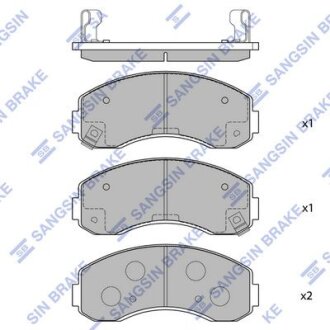 Тормозные колодки дисковые передние, комплект Hi-Q (SANGSIN) SP1056