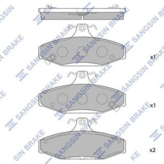 Тормозные колодки дисковые задние, комплект Hi-Q (SANGSIN) SP1066