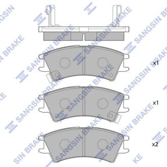 Тормозные колодки дисковые передние, комплект Hi-Q (SANGSIN) SP1096
