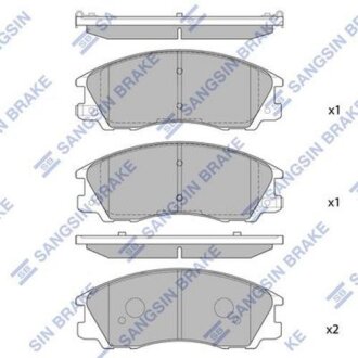 Тормозные колодки дисковые передние, комплект Hi-Q (SANGSIN) SP1097