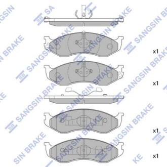 Тормозные колодки дисковые передние, комплект Hi-Q (SANGSIN) SP1112