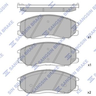 Тормозные колодки дисковые передние, комплект Hi-Q (SANGSIN) SP1115