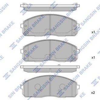 Тормозные колодки дисковые передние, комплект Hi-Q (SANGSIN) SP1174