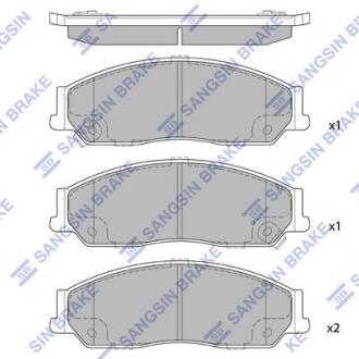 Тормозные колодки дисковые передние, комплект Hi-Q (SANGSIN) SP1235