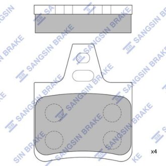 Тормозные колодки дисковые задние, комплект Hi-Q (SANGSIN) SP1254