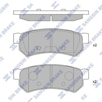 Тормозные колодки дисковые задние, комплект Hi-Q (SANGSIN) SP1257