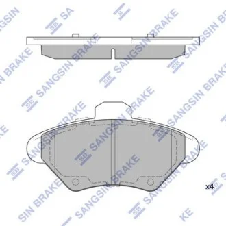 Тормозные колодки дисковые передние, комплект Hi-Q (SANGSIN) SP1262