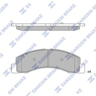 Тормозные колодки дисковые передние, комплект Hi-Q (SANGSIN) SP1296