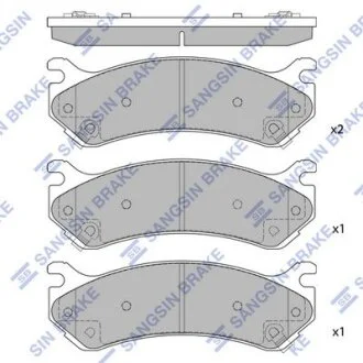 Тормозные колодки дисковые передние, комплект Hi-Q (SANGSIN) SP1298