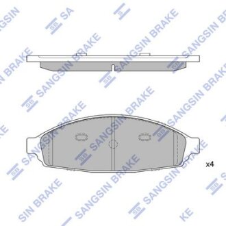 Тормозные колодки дисковые передние, комплект Hi-Q (SANGSIN) SP1334