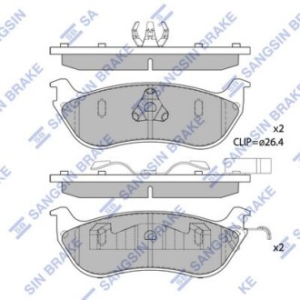 Тормозные колодки дисковые задние, комплект Hi-Q (SANGSIN) SP1339