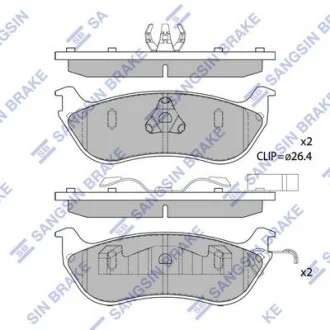 Тормозные колодки дисковые задние, комплект Hi-Q (SANGSIN) SP1339