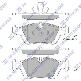 Тормозные колодки дисковые передние, комплект Hi-Q (SANGSIN) SP1388
