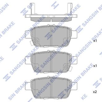 Тормозные колодки дисковые задние, комплект Hi-Q (SANGSIN) SP1430