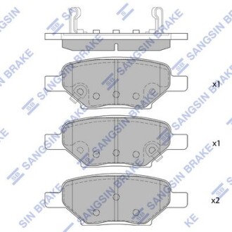 Тормозные колодки дисковые задние, комплект Hi-Q (SANGSIN) SP1442