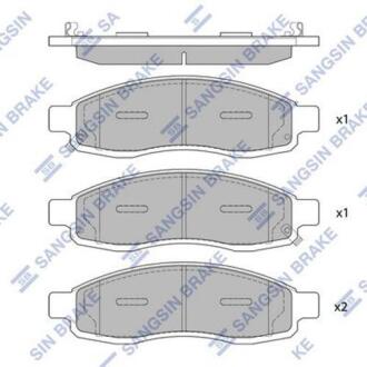 Тормозные колодки дисковые передние, комплект Hi-Q (SANGSIN) SP1455