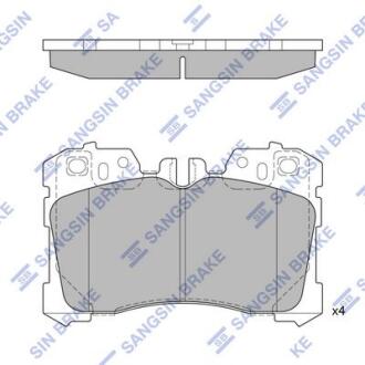 Тормозные колодки дисковые передние, комплект Hi-Q (SANGSIN) SP1496