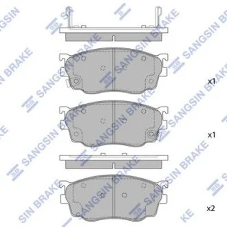 Тормозные колодки дисковые передние, комплект Hi-Q (SANGSIN) SP1529