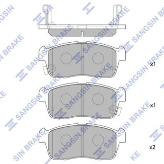 Тормозные колодки дисковые передние, комплект Hi-Q (SANGSIN) SP1549