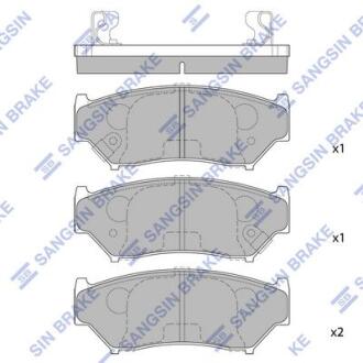 Тормозные колодки дисковые передние, комплект Hi-Q (SANGSIN) SP1584