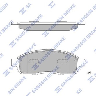 Тормозные колодки дисковые передние, комплект Hi-Q (SANGSIN) SP1625