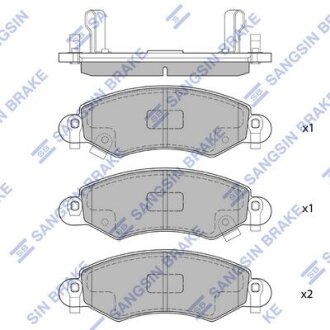 Тормозные колодки дисковые передние, комплект Hi-Q (SANGSIN) SP1754