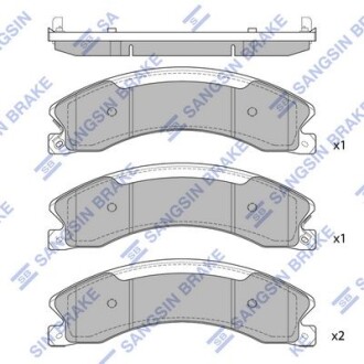 Тормозные колодки дисковые задние, комплект Hi-Q (SANGSIN) SP1763