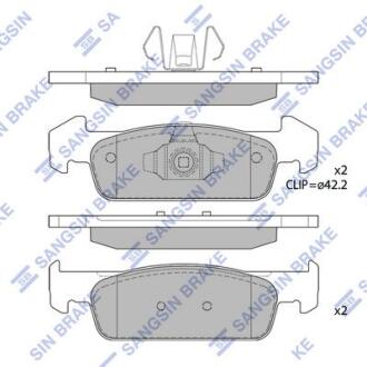 Тормозные колодки дисковые передние, комплект Hi-Q (SANGSIN) SP1786