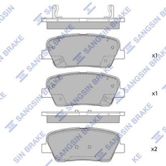 Тормозные колодки дисковые задние, комплект Hi-Q (SANGSIN) SP1883