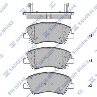 Тормозные колодки дисковые передние, комплект Hi-Q (SANGSIN) SP1901