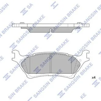 Тормозные колодки дисковые задние, комплект Hi-Q (SANGSIN) SP1908