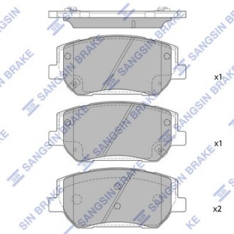 Тормозные колодки дисковые передние, комплект Hi-Q (SANGSIN) SP1913