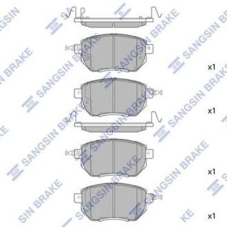 Тормозные колодки дисковые передние, комплект Hi-Q (SANGSIN) SP2107