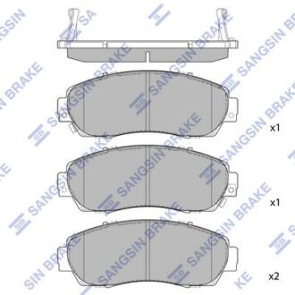Тормозные колодки дисковые передние, комплект Hi-Q (SANGSIN) SP2115