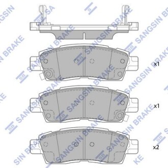 Тормозные колодки дисковые задние, комплект Hi-Q (SANGSIN) SP2247