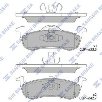 Тормозные колодки дисковые задние, комплект Hi-Q (SANGSIN) SP4017