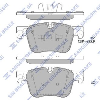 Тормозные колодки дисковые передние, комплект Hi-Q (SANGSIN) SP4032