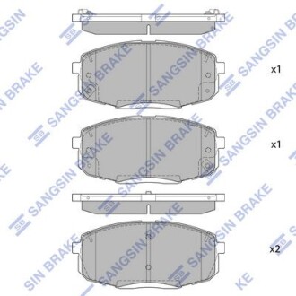 Тормозные колодки дисковые передние, комплект Hi-Q (SANGSIN) SP4098