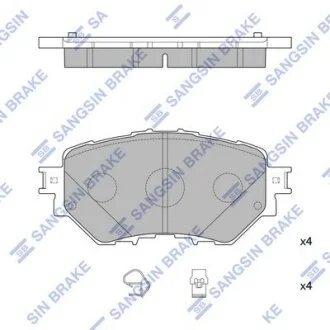 Тормозные колодки дисковые передние, комплект Hi-Q (SANGSIN) SP4123