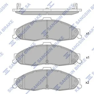 Тормозные колодки дисковые передние, комплект Hi-Q (SANGSIN) SP4300
