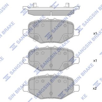 Тормозные колодки дисковые задние, комплект Hi-Q (SANGSIN) SP4307