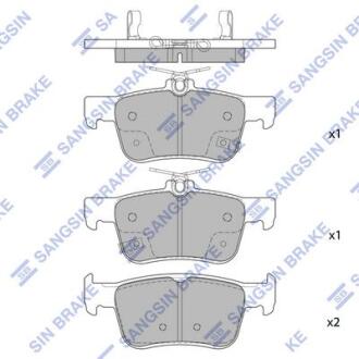Тормозные колодки дисковые задние, комплект Hi-Q (SANGSIN) SP4315