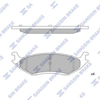 Тормозные колодки дисковые задние, комплект Hi-Q (SANGSIN) SP4320