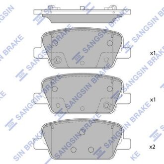 Тормозные колодки дисковые задние, комплект Hi-Q (SANGSIN) SP4328