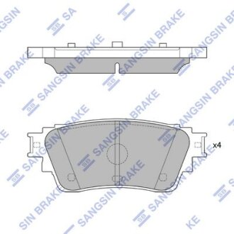Тормозные колодки дисковые задние, комплект Hi-Q (SANGSIN) SP4338